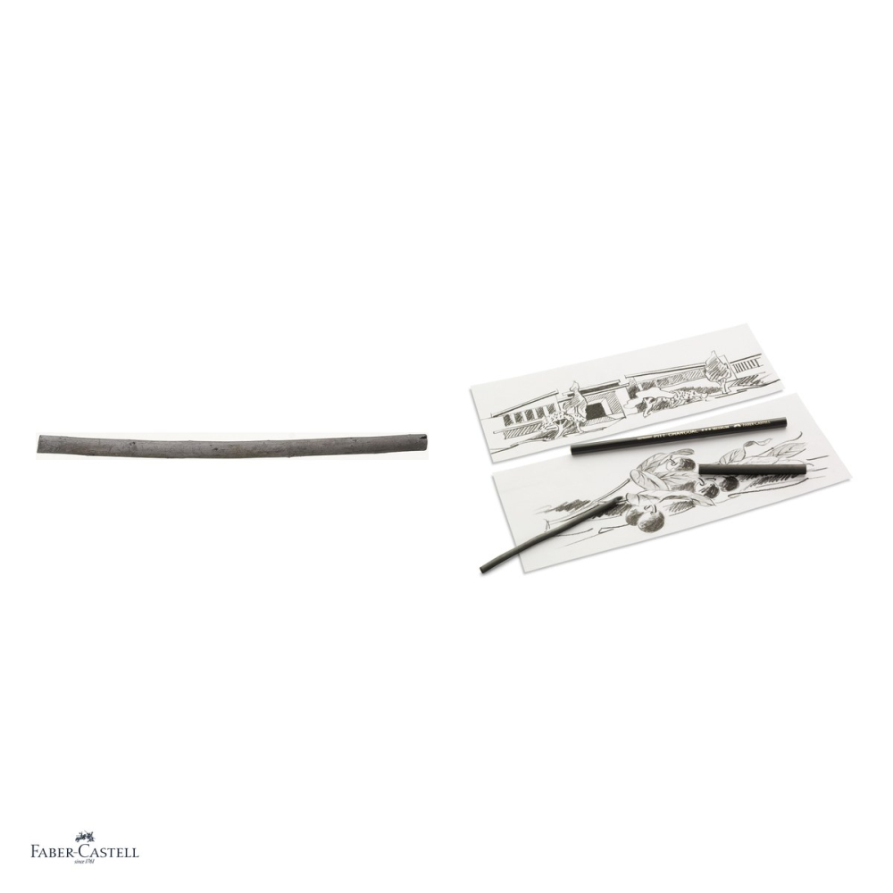 Set 10 batoane de carbune natural Faber-Castell Pitt Monochrome, diametru 5-8mm, pentru desen artistic [4]