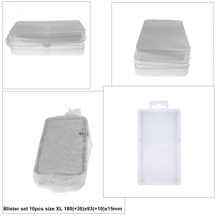 Set 10 blistere pentru ambalare huse smartphone, marime XL, dimensiune 180 (+30) x93 (+10) x 15 mm, alb cu transparent [5]