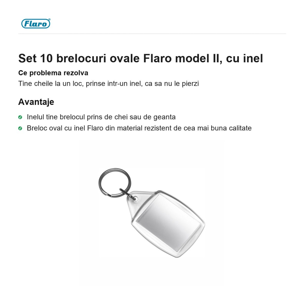 Set 10 brelocuri ovale Flaro model II, cu inel [2]