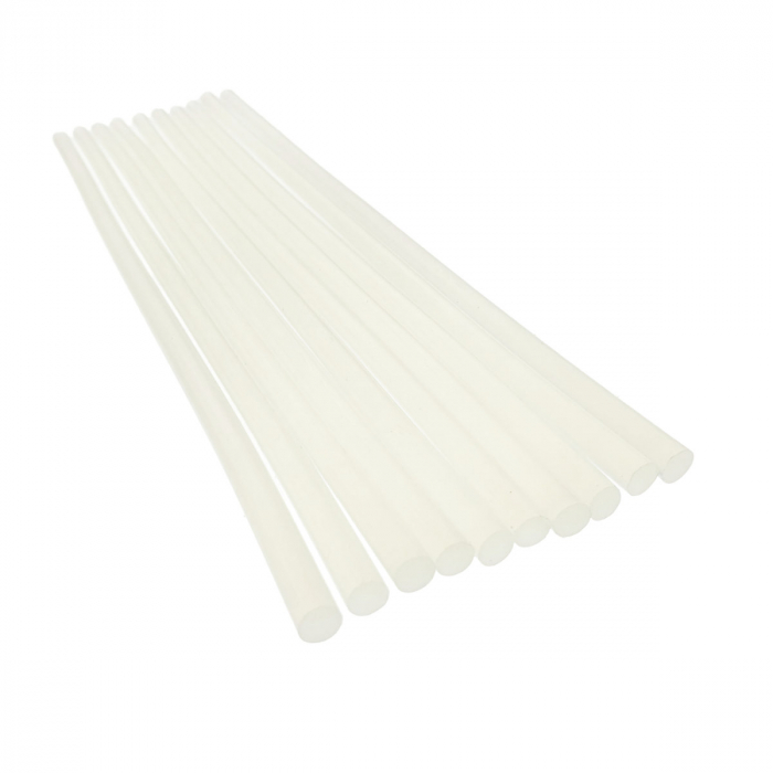Set 10 bucati bare din silicon semitransparent 7mm diametru x 270mm lungime, 10g, pentru pistol de lipit [2]