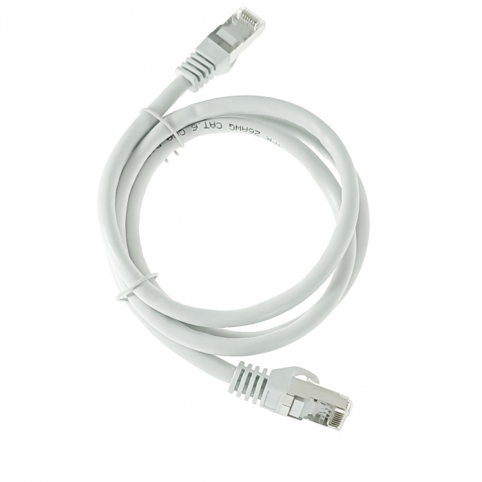 Set 10 cabluri retea-patchcord CAT6 FTP, Lanberg 43614, 2 X RJ45, lungime 1m, AWG26, 10Gb/s-250MHz, de legatura retea, ethernet, gri [3]