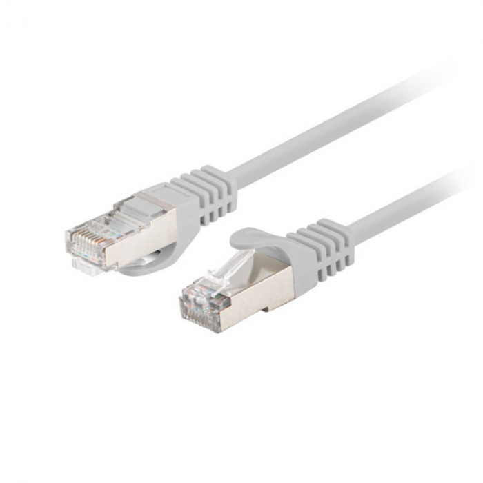Set 10 cabluri retea-patchcord CAT6 FTP, Lanberg 43615, 2 X RJ45, lungime 1.5m, AWG26, 10Gb/s-250MHz, de legatura retea, ethernet, gri [2]