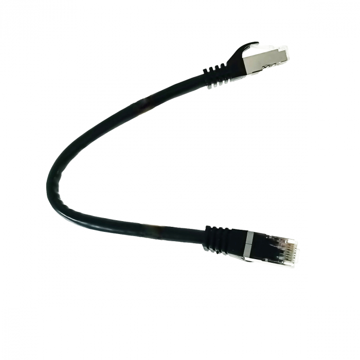 Set 10 cabluri retea-patchcord CAT6 FTP, lanberg 43630, 2X RJ45, lungime 25cm, AWG26, 10Gb/S - 250MHZ, de legatura retea, ethernet, negre [3]