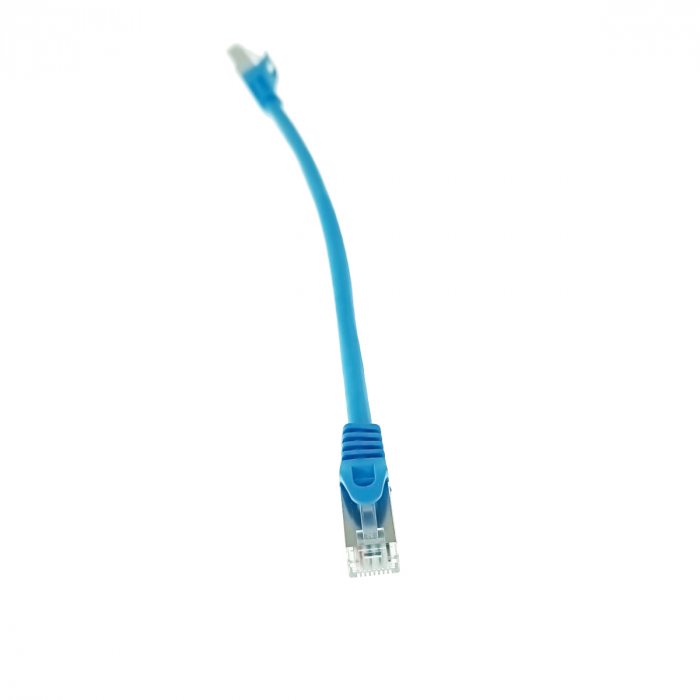 Set 10 cabluri retea-patchcord CAT6 FTP, lanberg 43630, 2X RJ45, lungime 25cm, AWG26, 10Gb/S - 250MHZ, de legatura retea, ethernet, albastre [3]