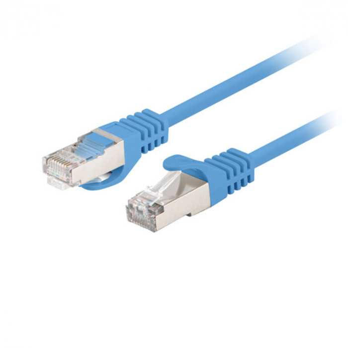 Set 10 cabluri retea-patchcord CAT6 FTP, Lanberg 43631, 2 X RJ45, lungime 50cm, AWG26, 10Gb/s-250MHz, de legatura retea, ethernet, albastre [2]