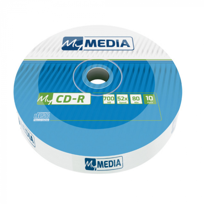 Set 10 CD-R 700 Mb, 52X, My Media 69204, 80 min, cu logo, ambalat in folie [1]