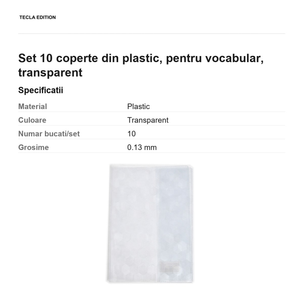Set 10 coperte din plastic, pentru vocabular, transparent [3]