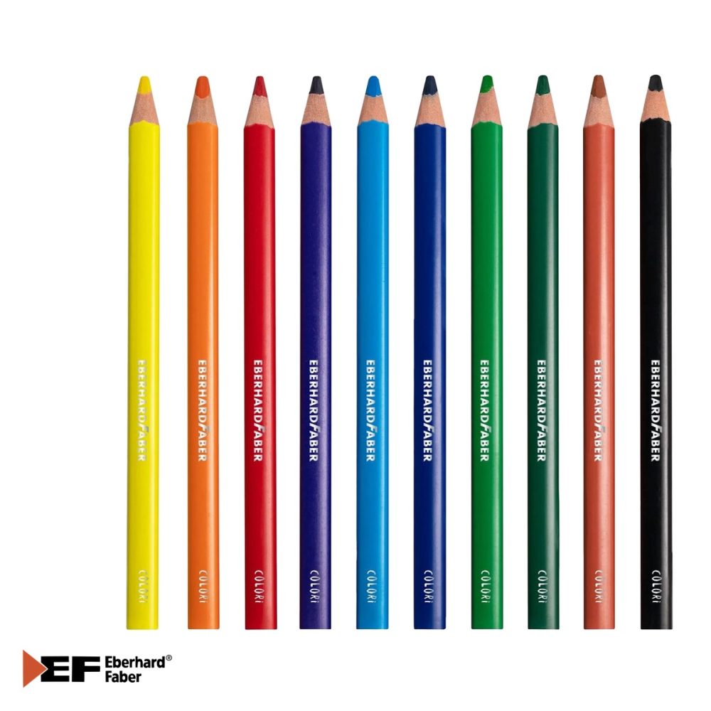 Set 10 creioane colorate Jumbo Eberhard Faber, forma triunghiulara, mina groasa 5 mm, pentru copii [5]