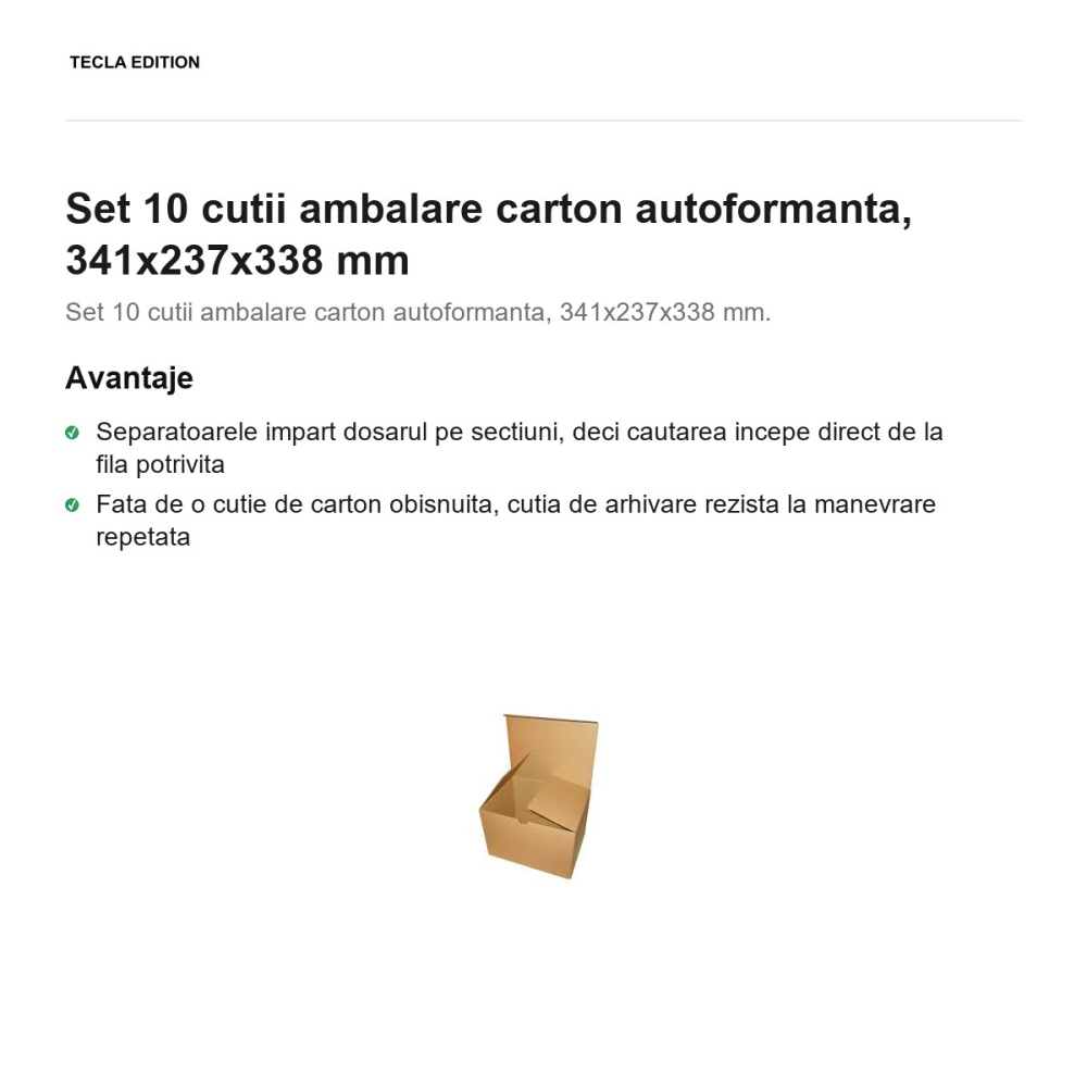 Set 10 cutii ambalare carton autoformanta, 341x237x338 mm [2]