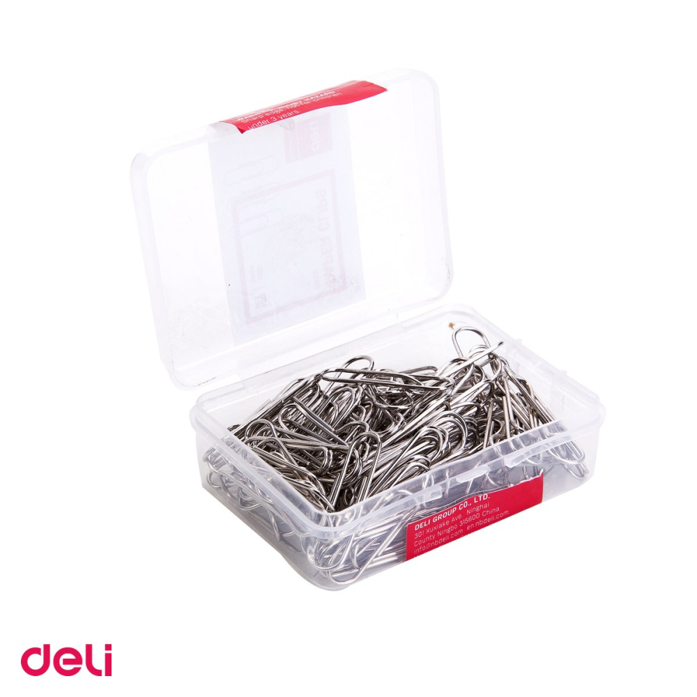 Set 10 cutii de plastic cu agrafe Deli din metal, 29 mm, 100 bucati pe cutie [5]