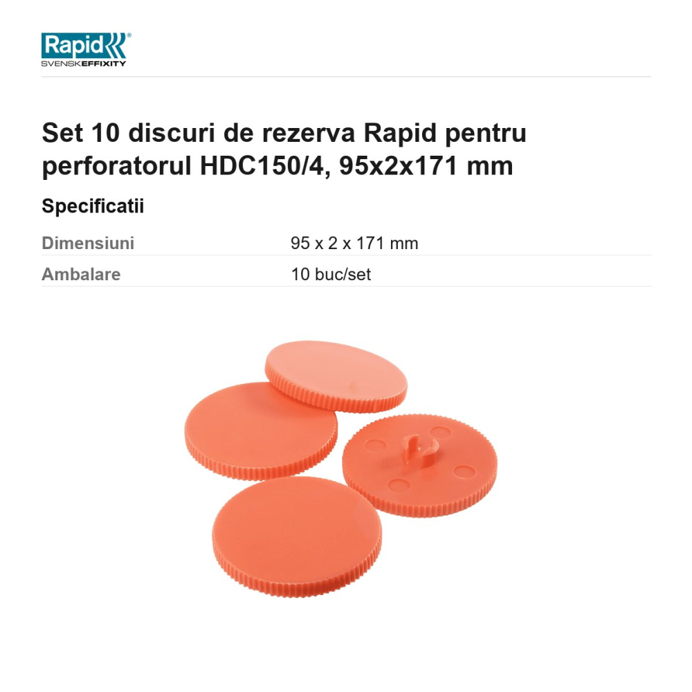 Set 10 discuri de rezerva Rapid pentru perforatorul HDC150/4, 95x2x171 mm [3]