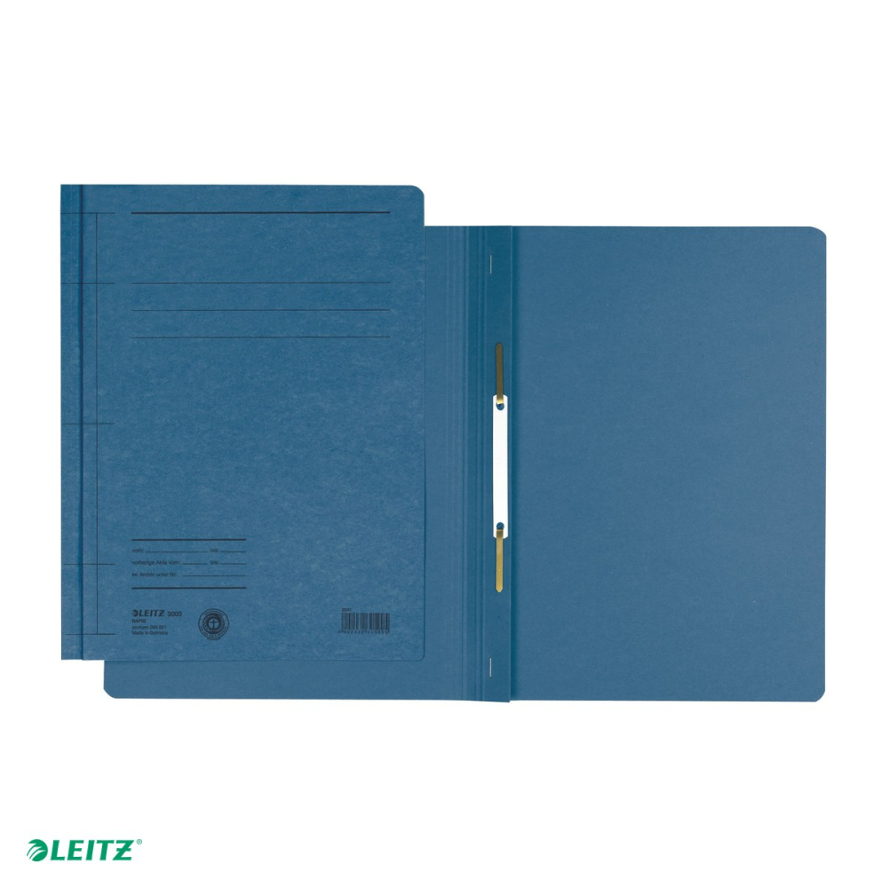 Set 10 dosare din carton cu sina, Leitz, capacitate 250 de coli de 80 g, pentru arhivare, albastru [4]