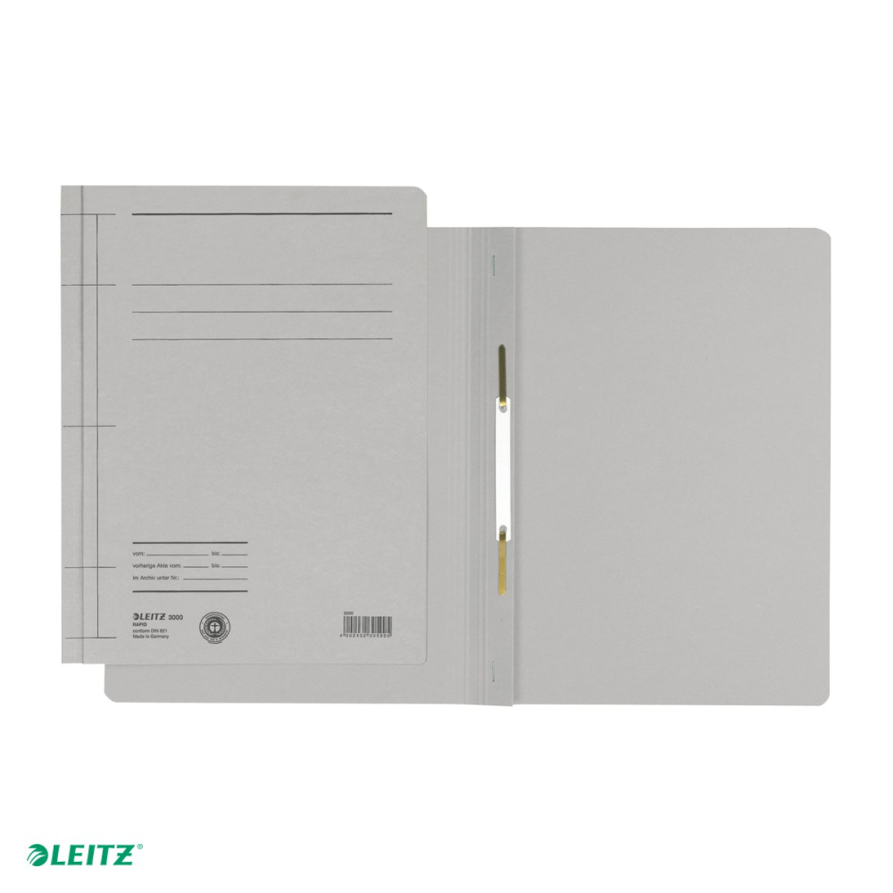 Set 10 dosare din carton cu sina, Leitz, capacitate 250 de coli de 80 g, pentru arhivare, gri [4]
