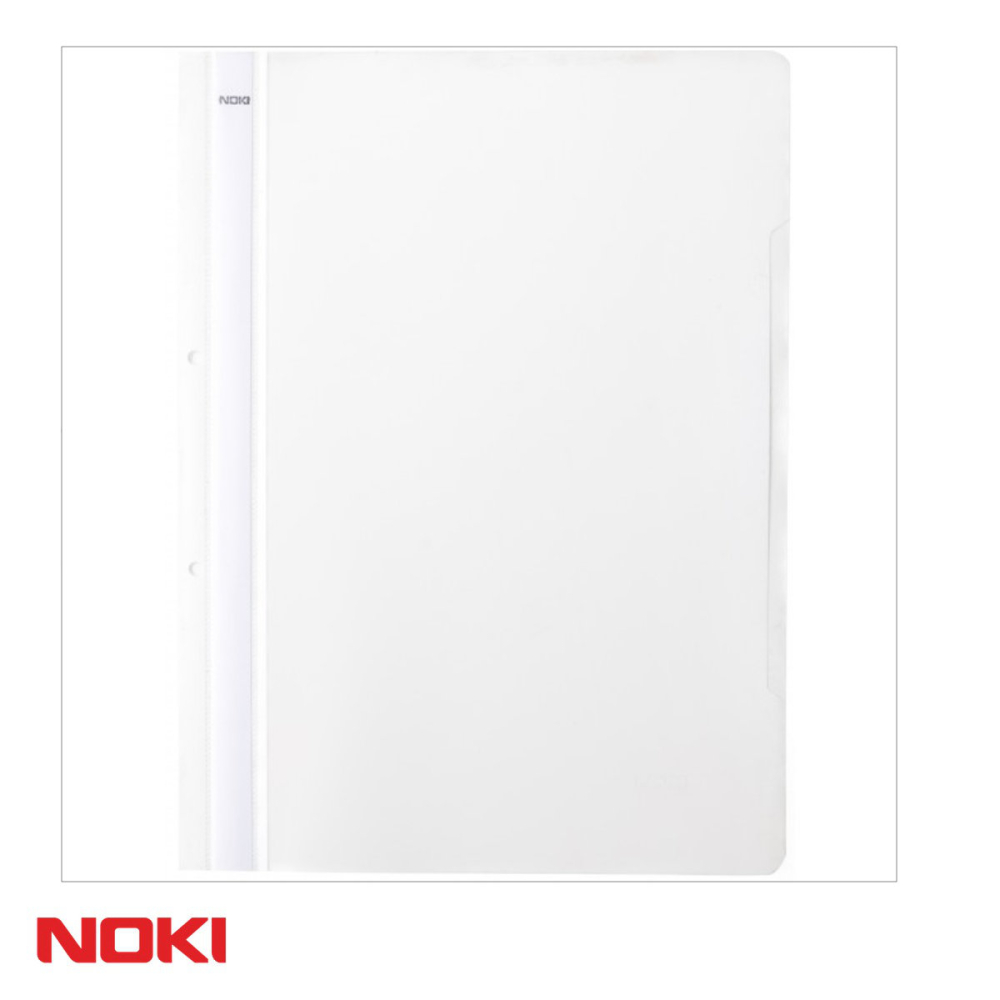 Set 10 dosare plastic cu sina si gauri Noki, format A4, transparent, pentru organizare documente [3]