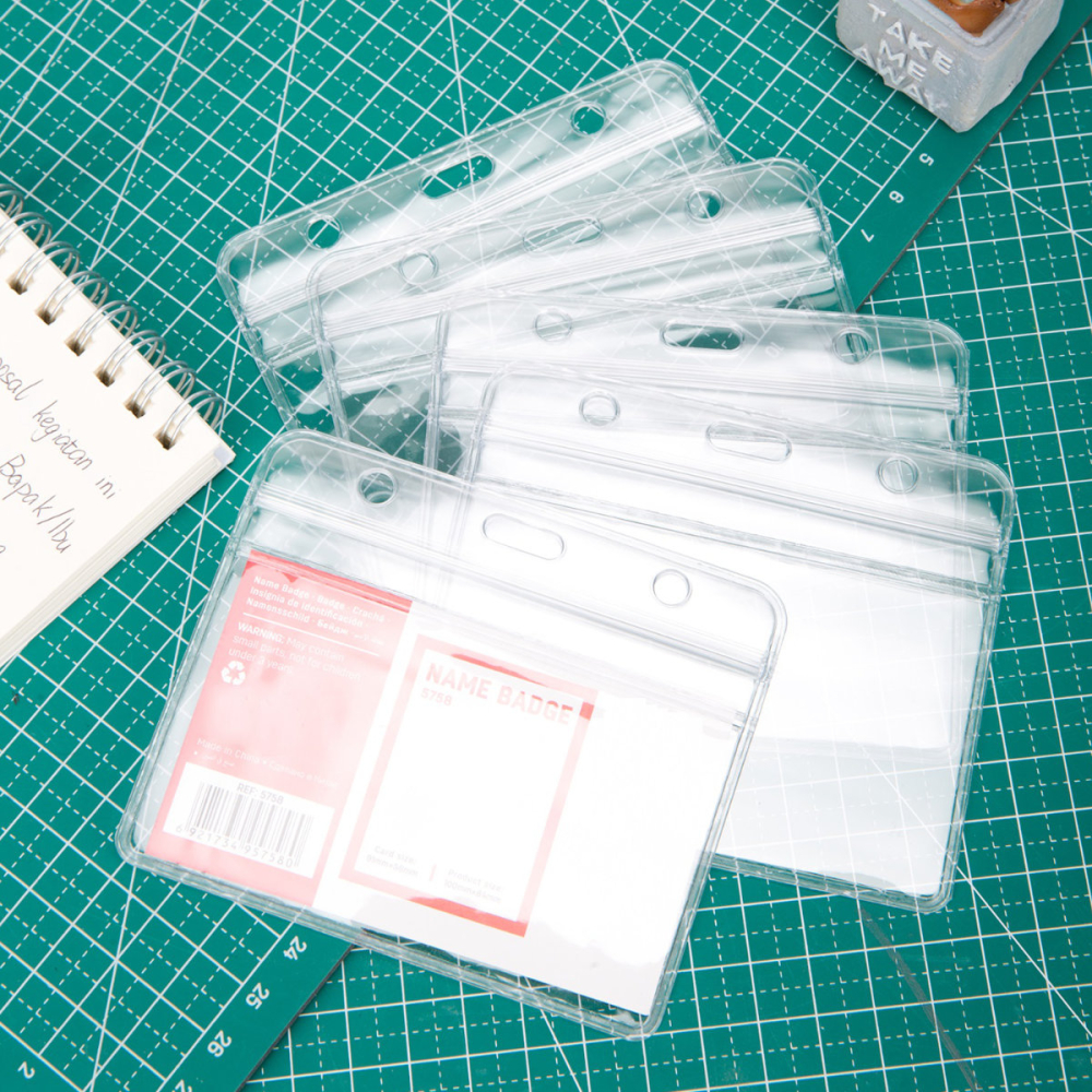 Set 10 Ecusoane Orizontale 91x56mm cu Sistem Zip Ermetic si Prindere Universala - Suporturi Impermeabile pentru Badge-uri si Carduri [6]