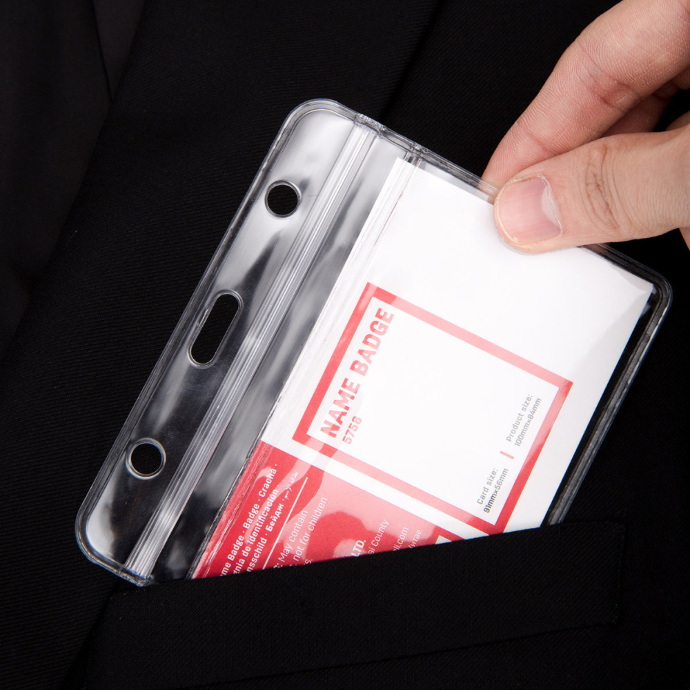 Set 10 Ecusoane Orizontale 91x56mm cu Sistem Zip Ermetic si Prindere Universala - Suporturi Impermeabile pentru Badge-uri si Carduri [4]