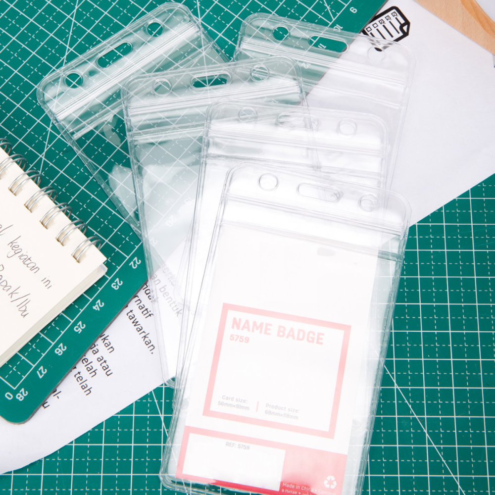 Set 10 Ecusoane Verticale Impermeabile 56x91mm cu Zip Ermetic si Prindere Universala - Suporturi pentru Badge-uri Verticale, Model 5759 [6]