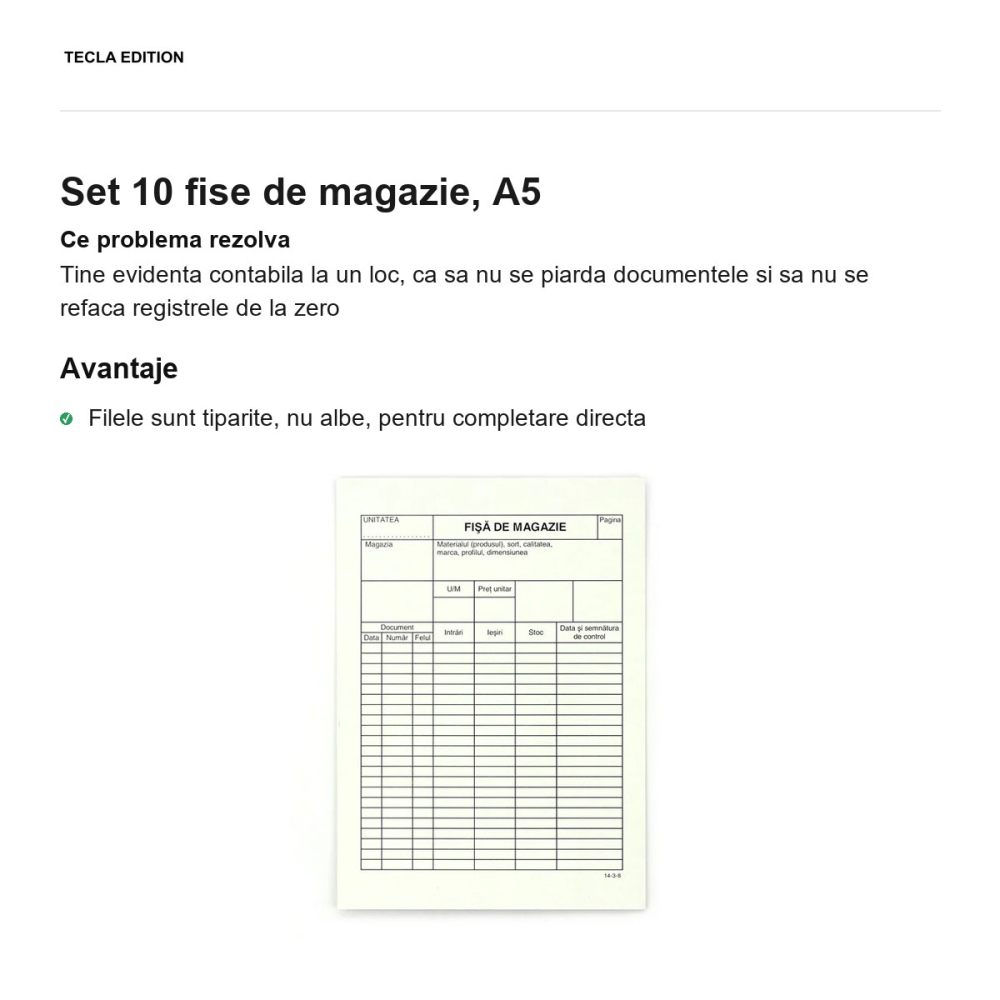 Set 10 fise de magazie, A5 [2]
