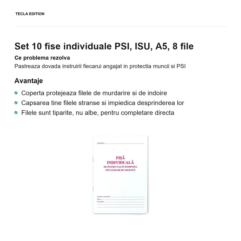 Set 10 fise individuale PSI, ISU, A5, 8 file [2]