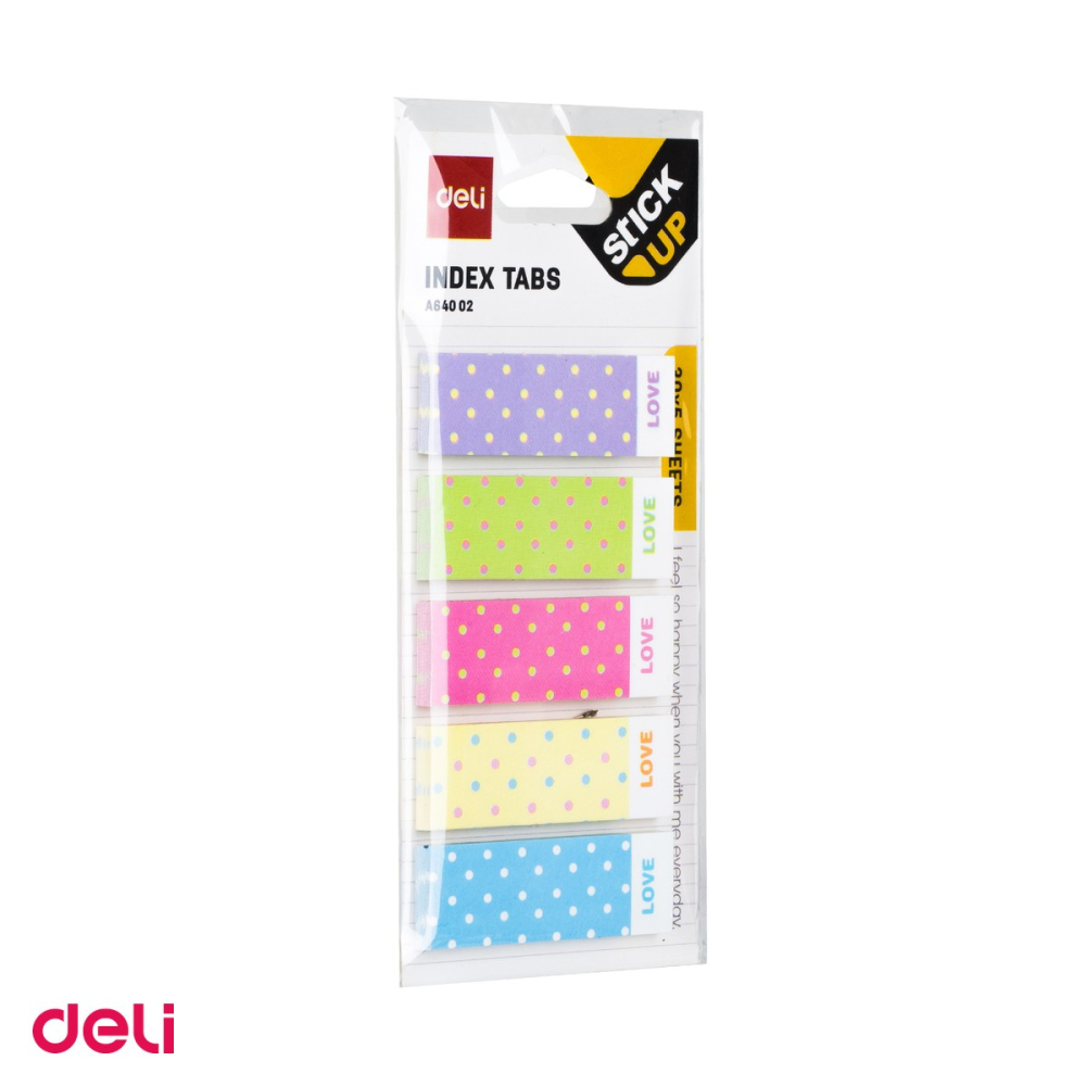 Set 10 indexuri adezive hartie Deli, modele animale si buline, 45x15mm, 30 file, repozitionabil [5]