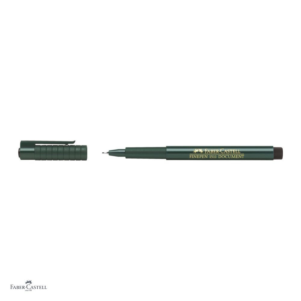 Set 10 linere Faber-Castell Finepen 1511, varf 0,4 mm montat in metal, cerneala pe baza de apa, rezistenta pentru documente, negru [4]
