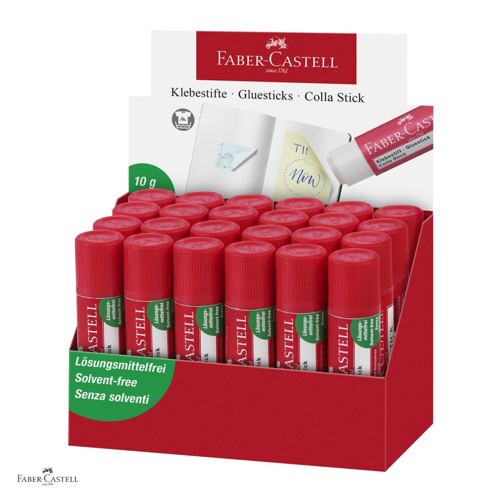 Set 10 lipiciuri stick Faber-Castell, 10 g, fara solvent, cu capac ermetic [4]
