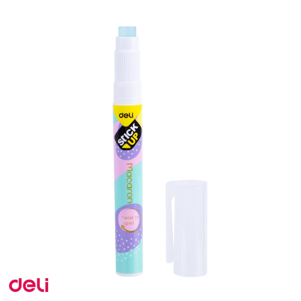 Set 10 lipiciuri tip creion Deli, 2.6 g, cu clips, uscare in 60 de secunde, colorate [5]
