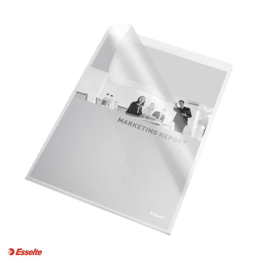 Set 10 mape de protectie Esselte, PP, A4, 115 microni, standard, incolor [4]