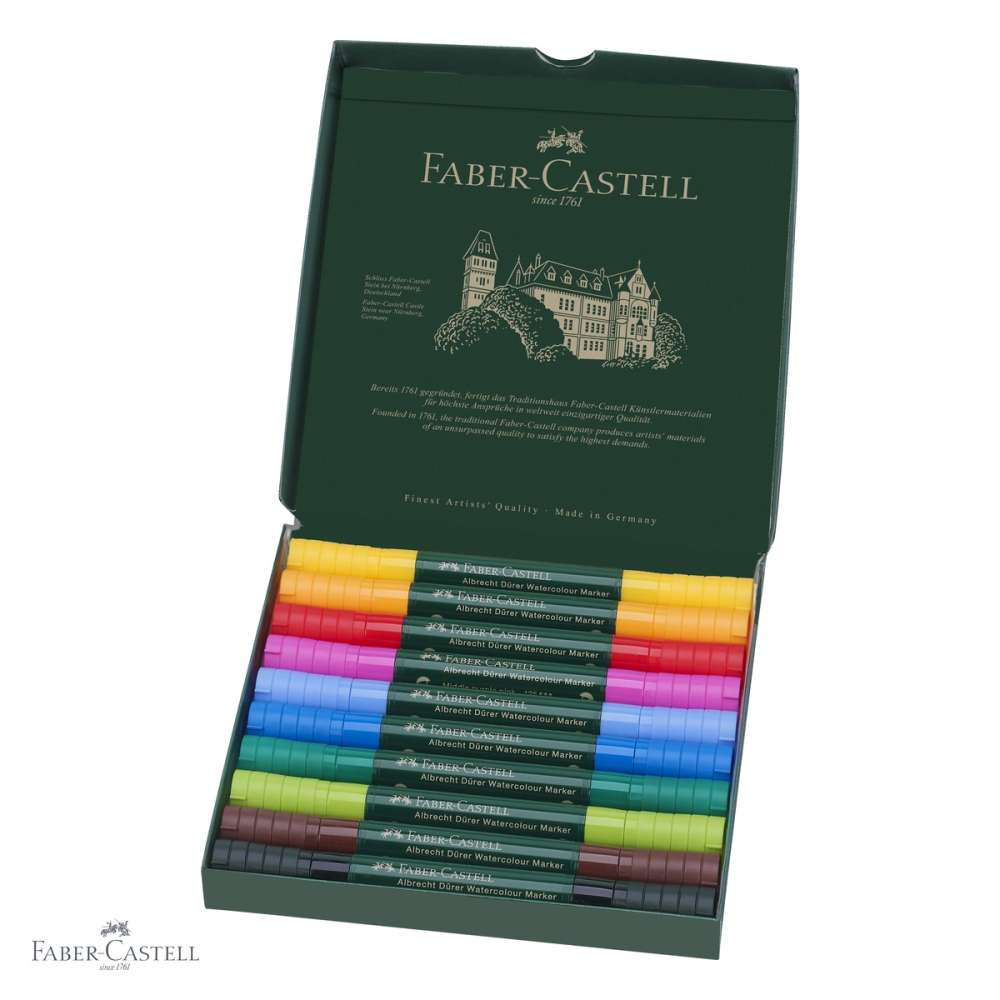 Set 10 markere acuarela Faber-Castell Albrecht Durer, varf dublu pensula si fetru, pentru schite si pictura [4]
