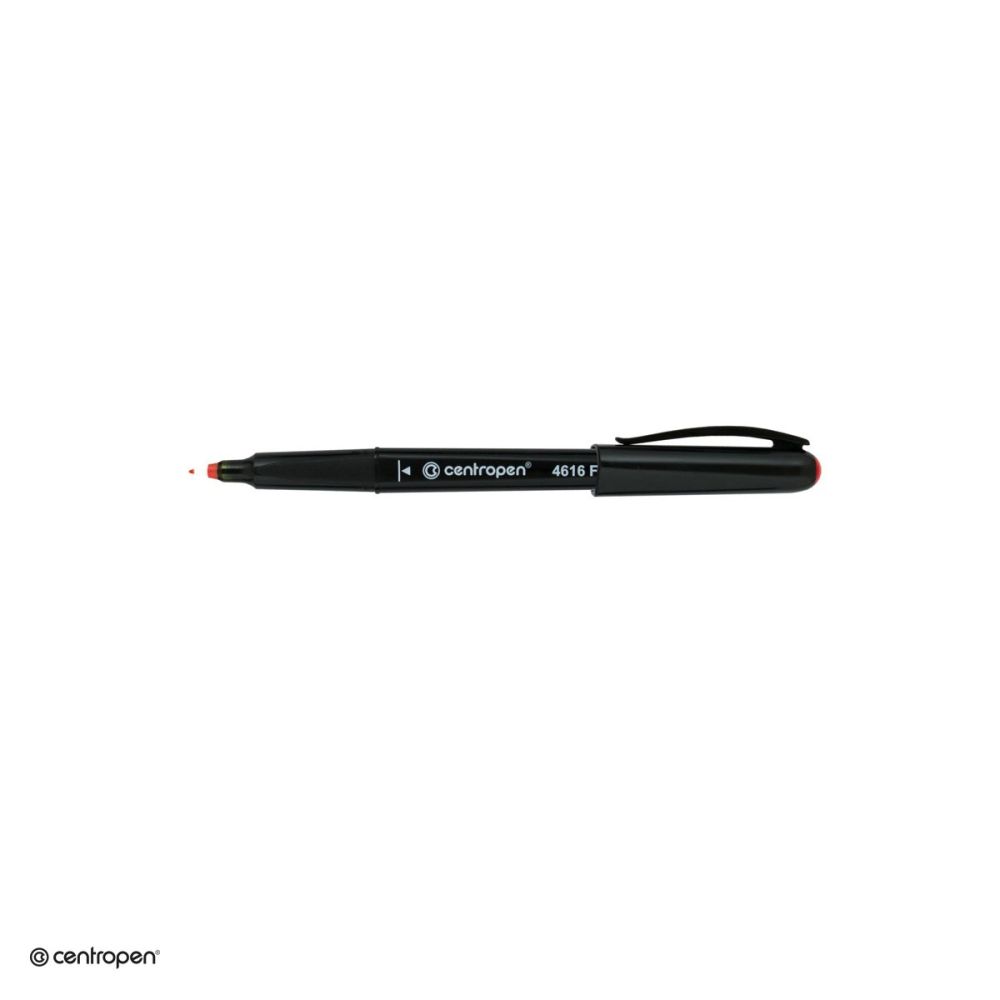 Set 10 markere permanente pentru CD/DVD Centropen 4616, varf rotund 0.6 mm, cerneala rosie [5]