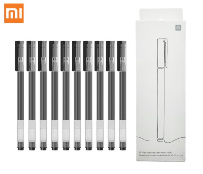 Set 10 pix-uri cu gel negru, Xiaomi Mi High-capacity, varf 0.5mm, cu capac, in cutie [8]