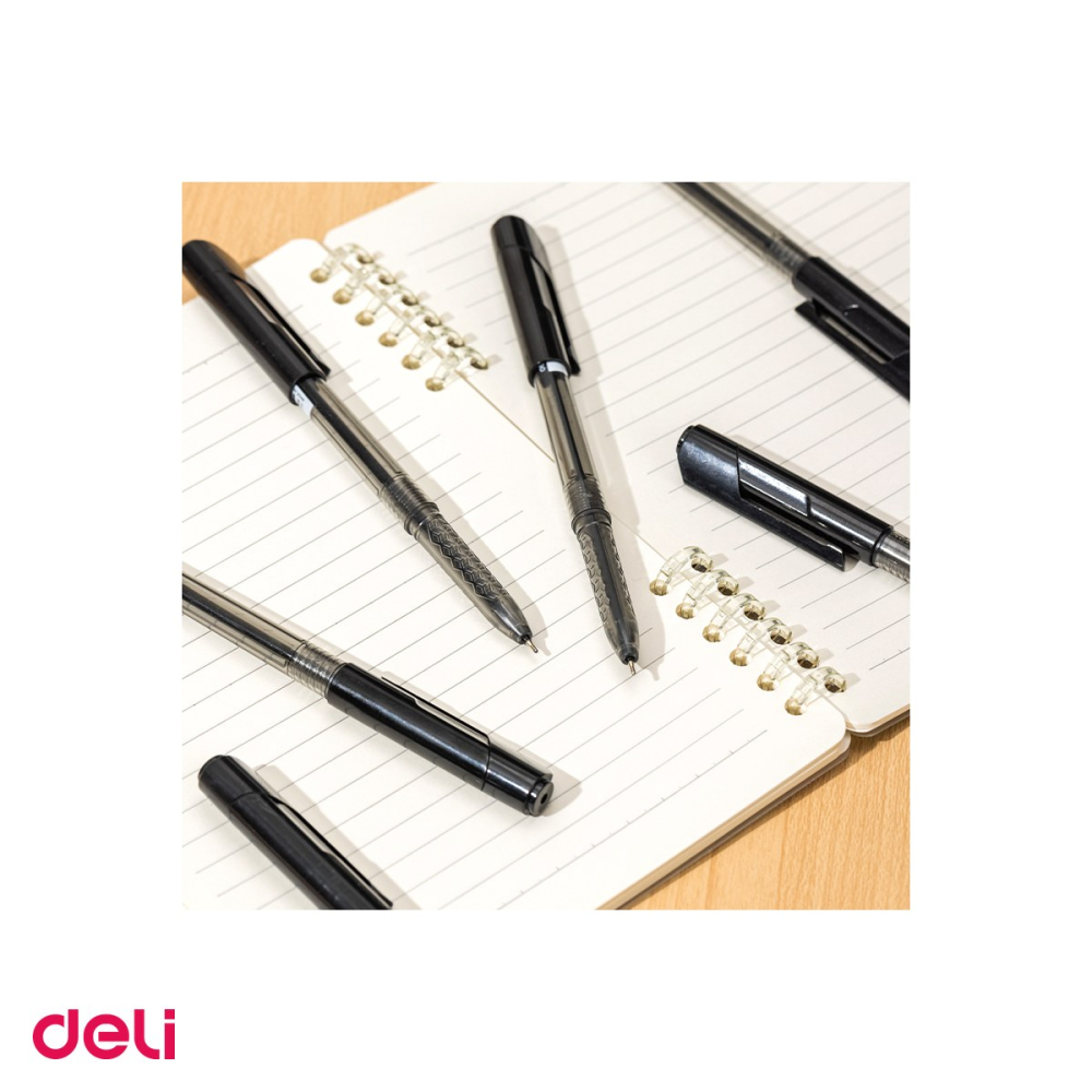 Set 10 pixuri de unica folosinta Deli Arrow, varf 0.7 mm, cerneala neagra [5]
