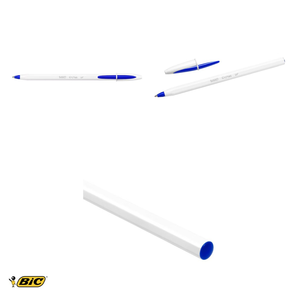 Set 10 pixuri unica folosinta Bic Cristal Up, varf medium 1.2 mm, scriere albastra, pentru birou si scoala [4]