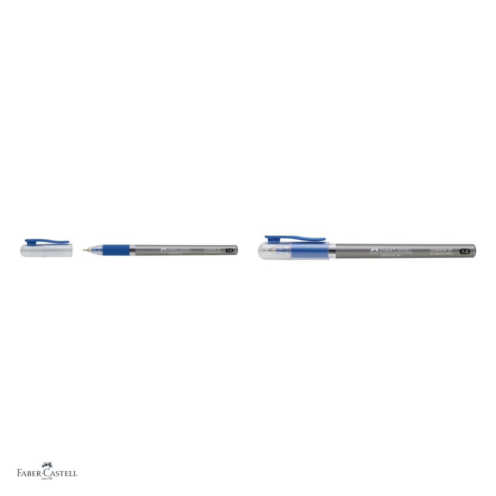 Set 10 pixuri unica folosinta Faber-Castell SpeedX, varf 1.0 mm, cerneala albastra, grip cauciucat [4]