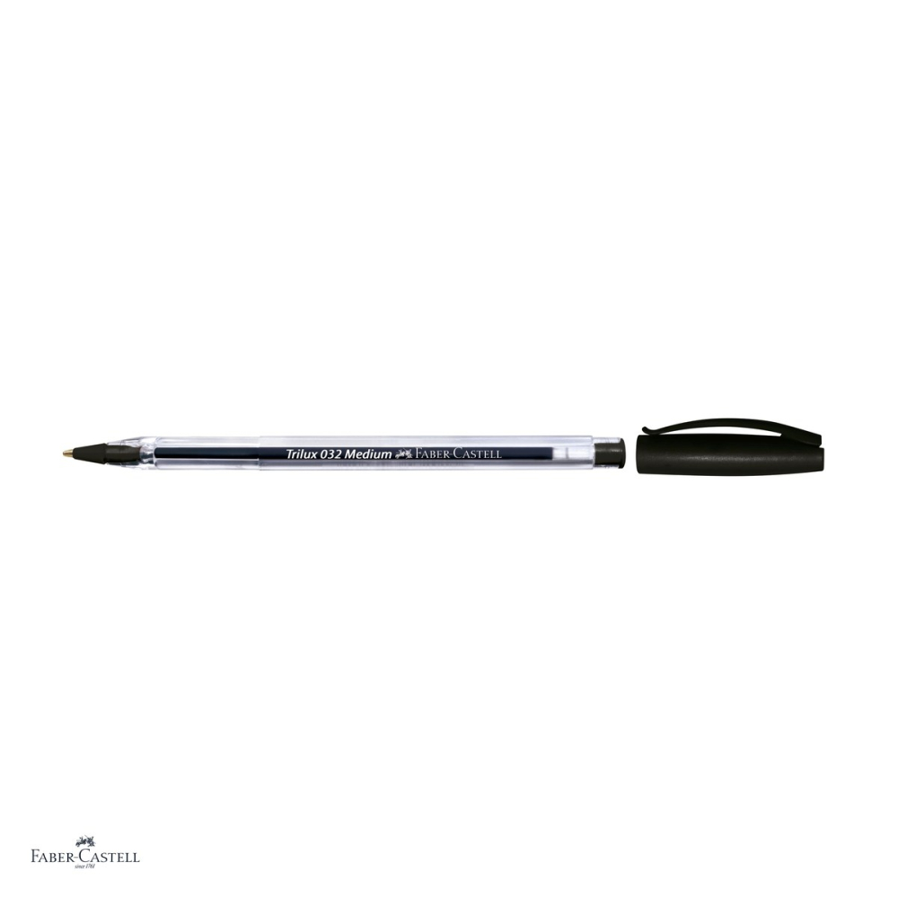 Set 10 pixuri unica folosinta Faber-Castell Trilux 032M, varf 1.0 mm, cerneala neagra, corp transparent [4]