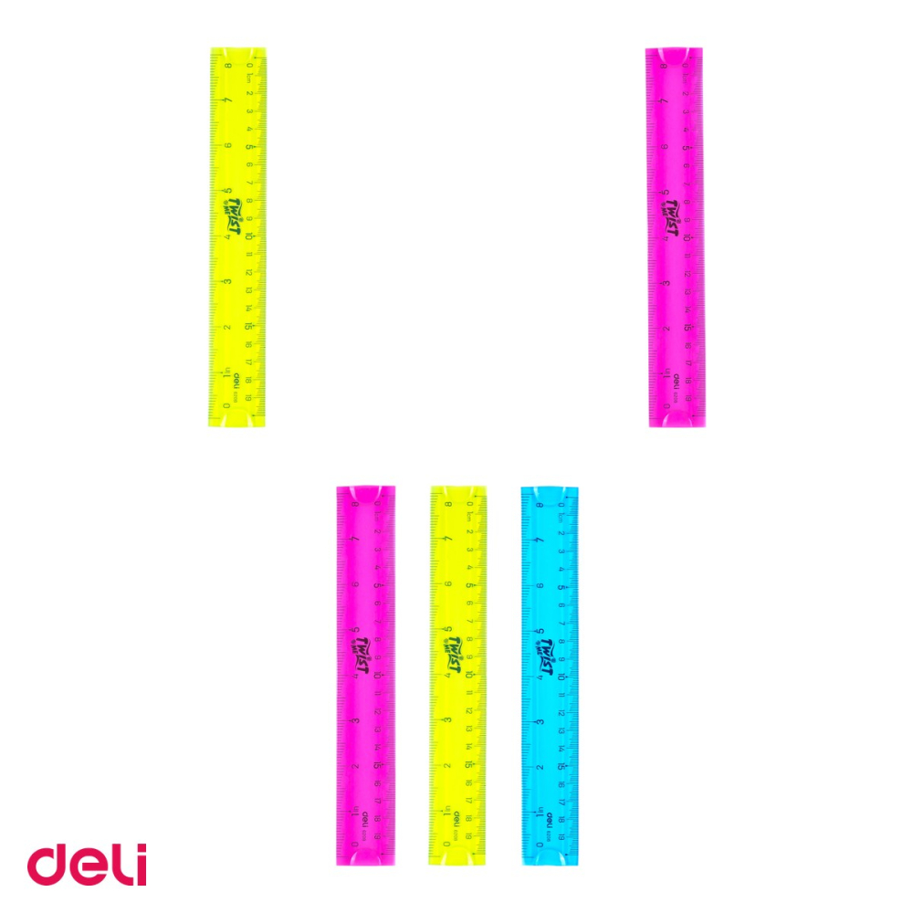 Set 10 rigle Deli Flexibila Color, din plastic, 20 cm, pliabile [4]