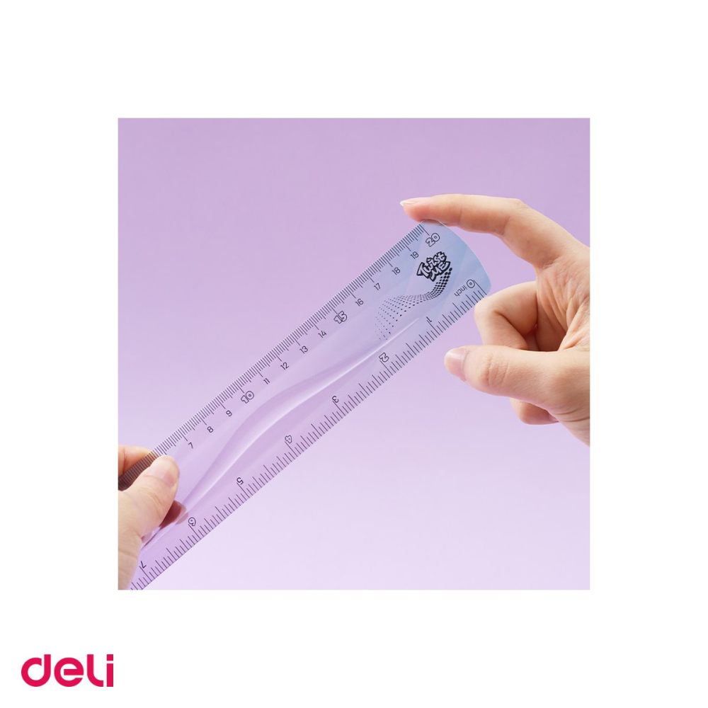 Set 10 rigle Deli Flexibila Twist, din plastic, 20 cm, me color [5]