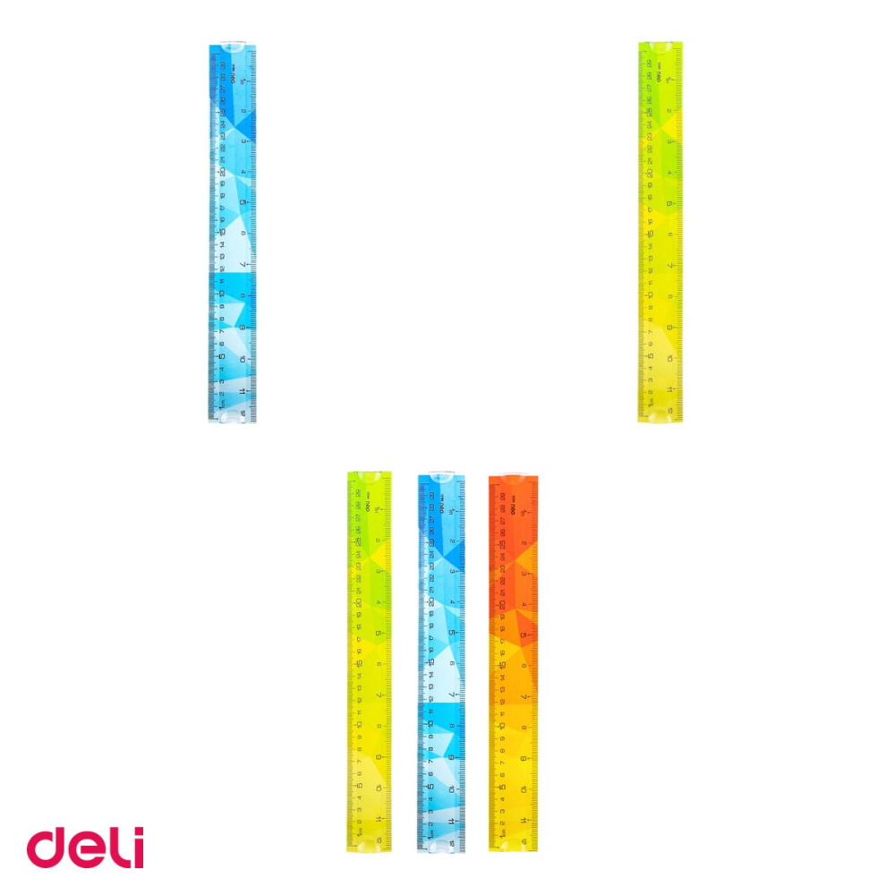 Set 10 rigle Deli Multicolora Flexibila, din plastic, 30 cm [4]