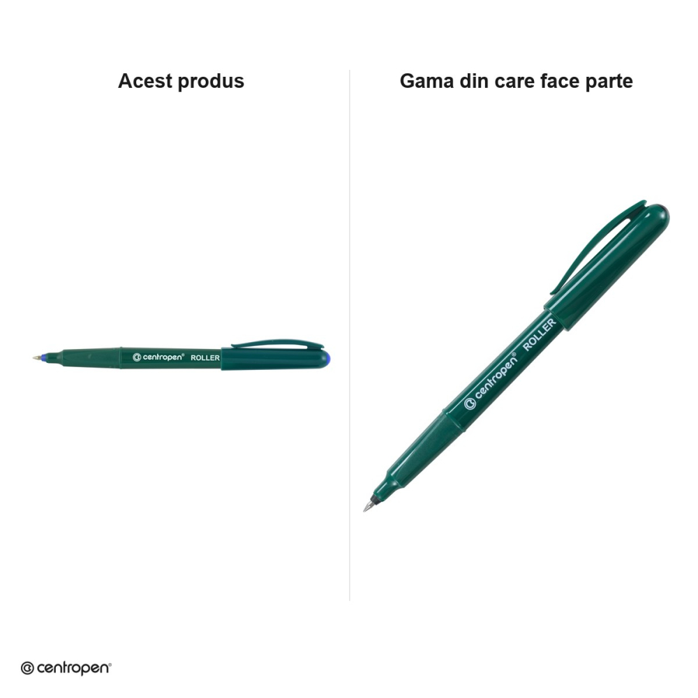 Set 10 rollere Centropen 4615 F cu capac, varf 0.3 mm, albastre [5]