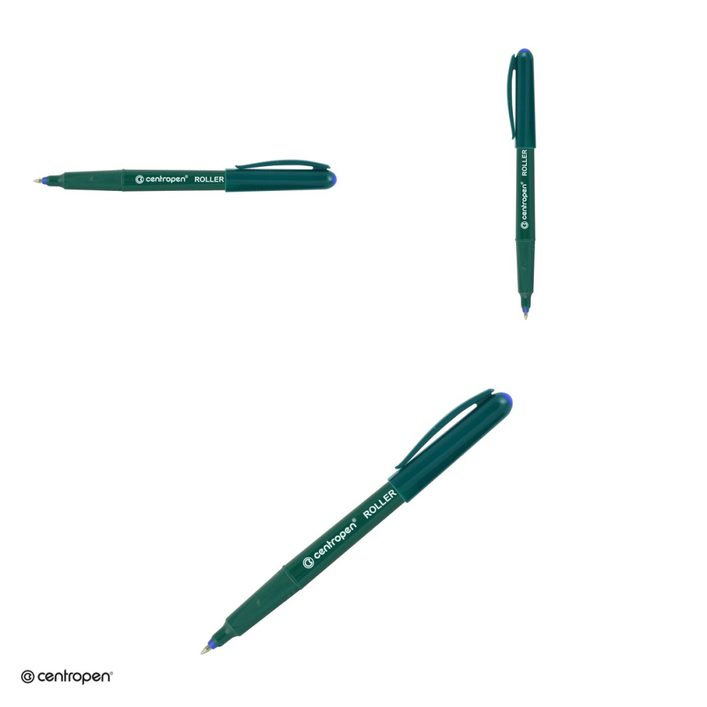 Set 10 rollere Centropen 4615 F cu capac, varf 0.3 mm, albastre [4]