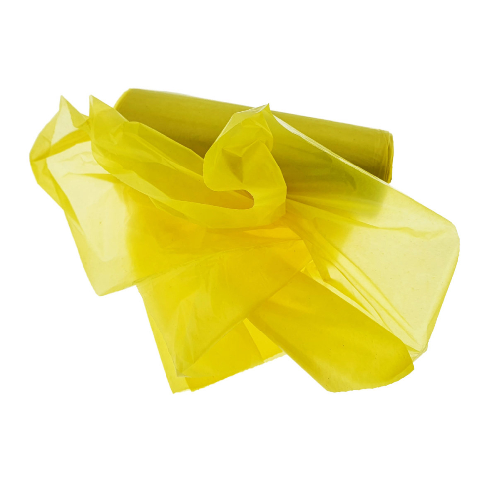 Set 10 saci menajeri 120L pentru colectare selectiva din materiale reciclate, dimensiuni 68 x 114 cm, galbeni [6]