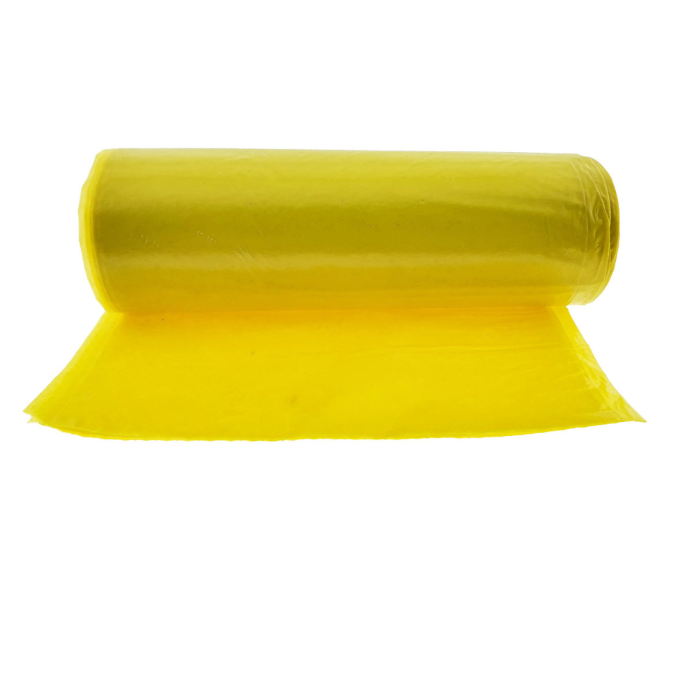 Set 10 saci menajeri 120L pentru colectare selectiva din materiale reciclate, dimensiuni 68 x 114 cm, galbeni [5]