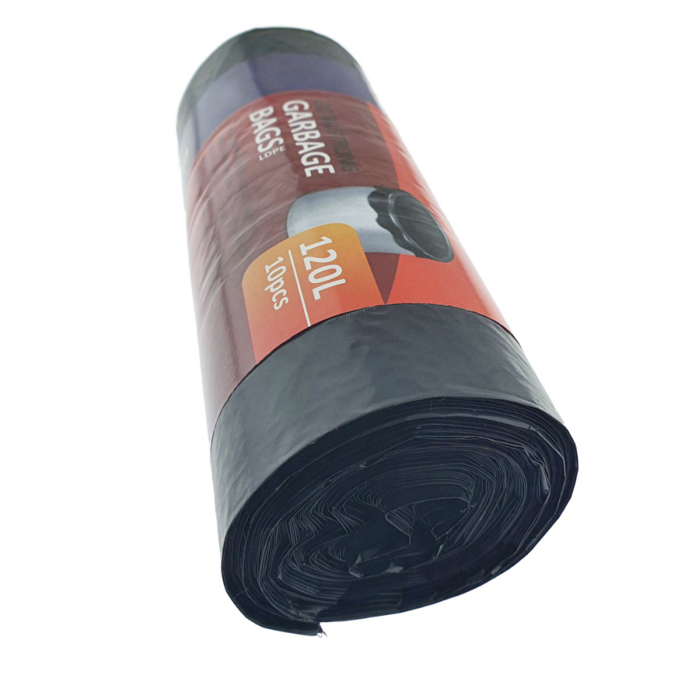 Set 10 Saci Menajeri 120L Super Rezistenti LDPE pentru deseuri voluminoase, curatenie in gradina si spatii comerciale, 69 x 110 cm, negri, ambalati in rola compacta [7]