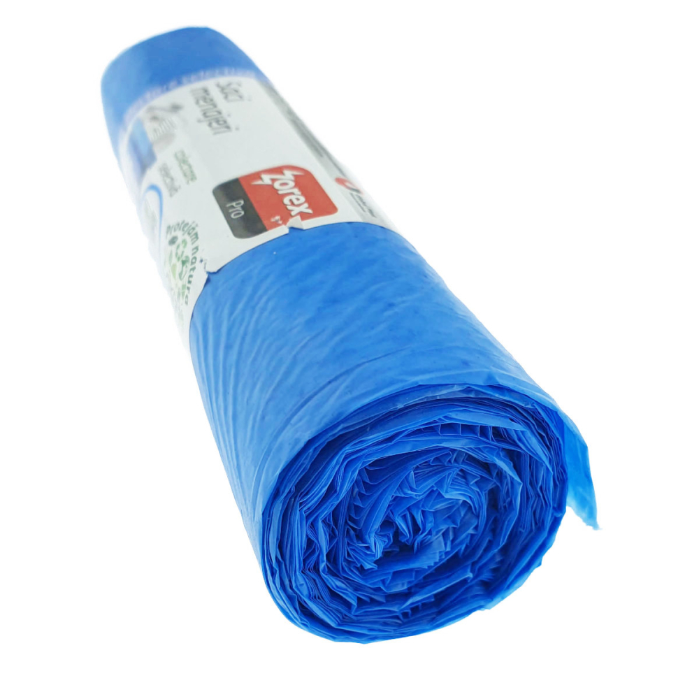 Set 10 saci menajeri Zorex Pro 60L pentru colectare selectiva hartie si carton, LDPE, dimensiuni 60 x 65 cm, albastri [5]