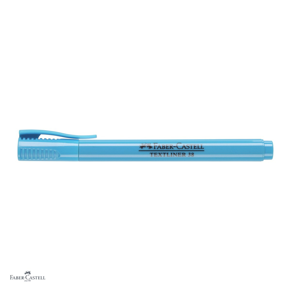 Set 10 textmarkere Faber-Castell Textliner 38, marcheaza subtire si lat, cerneala pe baza de apa, corp subtire, albastru [5]