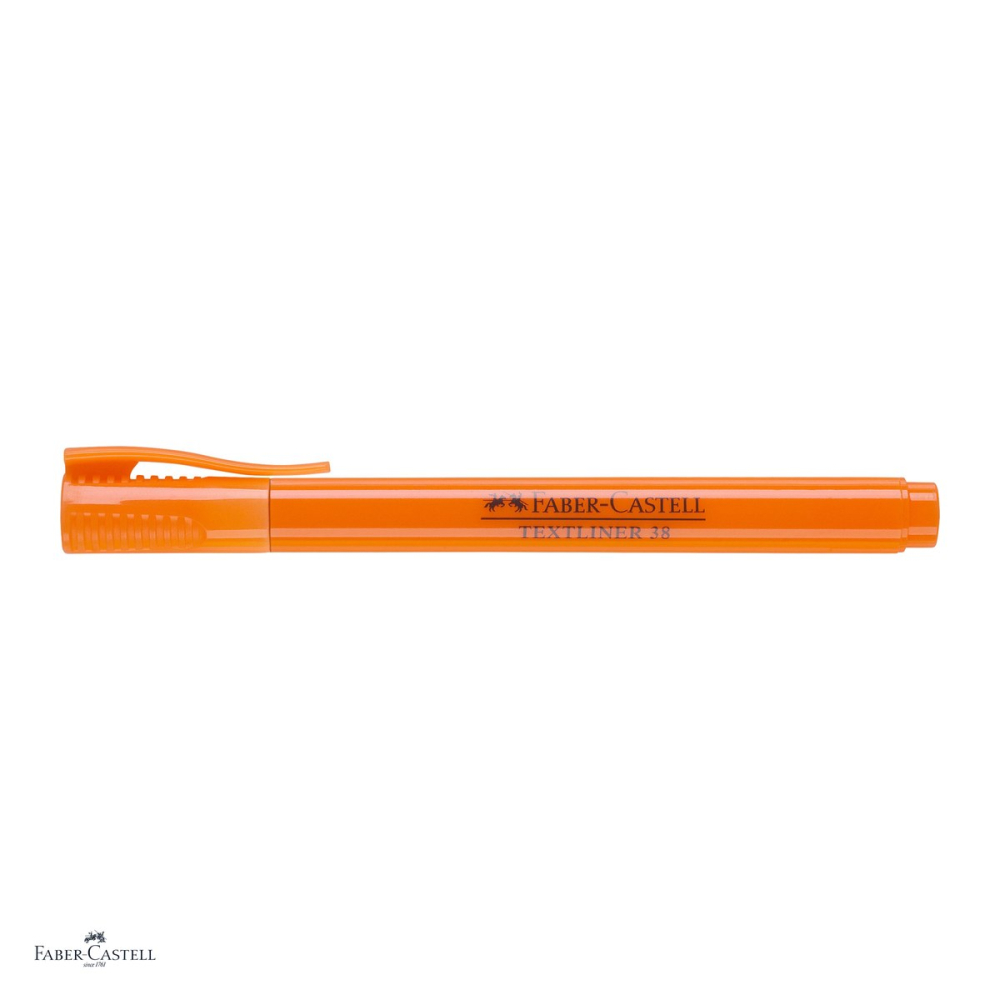 Set 10 textmarkere Faber-Castell Textliner 38, marcheaza subtire si lat, cerneala pe baza de apa, corp subtire, portocaliu [5]