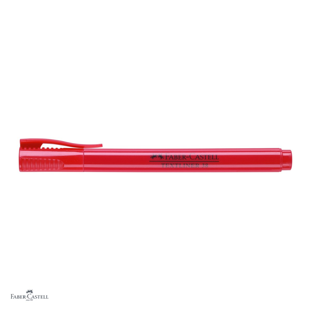 Set 10 textmarkere Faber-Castell Textliner 38, marcheaza subtire si lat, cerneala pe baza de apa, corp subtire, rosu [5]