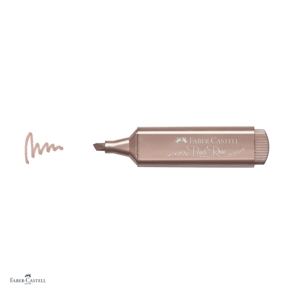 Set 10 textmarkere Faber-Castell Textliner 46 Metallic, varf tesit 1, 2 si 5 mm, cerneala pe baza de apa, efect metalizat, roz pal [5]