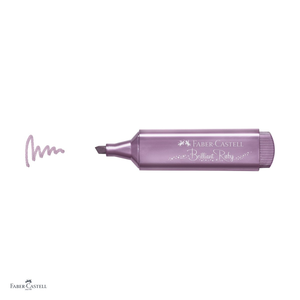 Set 10 textmarkere Faber-Castell Textliner 46 Metallic, varf tesit 1, 2 si 5 mm, cerneala pe baza de apa, efect metalizat, rubiniu [5]