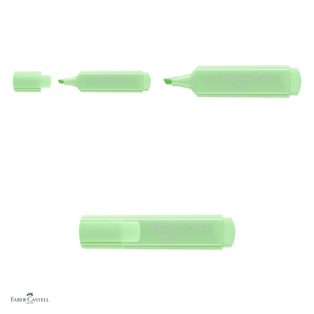 Set 10 textmarkere Faber-Castell Textliner 46 Pastel, varf tesit 1, 2 si 5 mm, cerneala pe baza de apa, verde deschis [4]